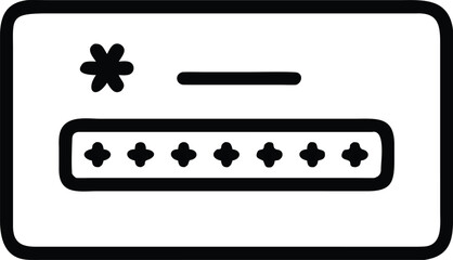 Vector art of an abstract representation of a password protected card securing sensitive information