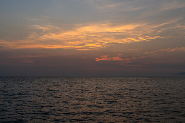 tranquil seascape after sunset