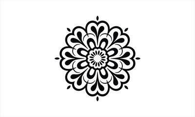 Intricate geometric mandala design silhouette