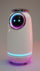 3D Render of a Futuristic Robot with Glowing Elements and Sleek Design