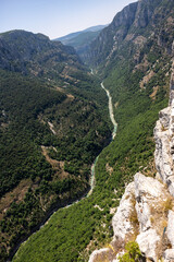 Breathtaking views from The Route des Crêtes on the Gorges du Verdon  a deep, steep canyon formed by the Verdon River located in the Alpes-de-Haute-Provence region of Southeastern France.