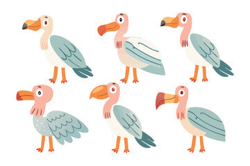 Whimsical Dodo Bird: A colorful, whimsical illustration of dodo birds. These charming avian figures stand with endearing poses and vibrant coloration. © Murshida