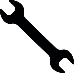Black silhouette of a double open end wrench