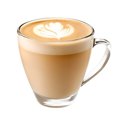 Professional Latte Coffee Cup Isolated on White Background for Graphic Design Projects