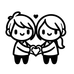 Sweet Couple Heart Connection