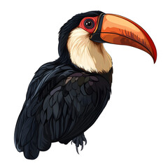 Stunning Toucan Portrait on White Background