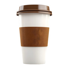 Realistic 3D Illustration of Coffee Cup with Brown Foam on Top