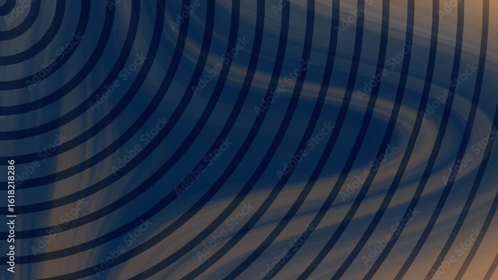 Aufkleber bronze deep blue abstract animation featuring concentric circles over a swirling background creating