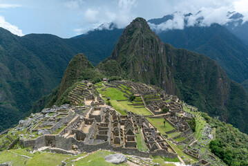 View of Macchu Picchu village in Peru