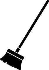 Black broom silhouette icon