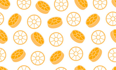 Seamless pattern with Italian pasta. Pasta rotelle. Italian food  background. Hand drawn flat vector illustration