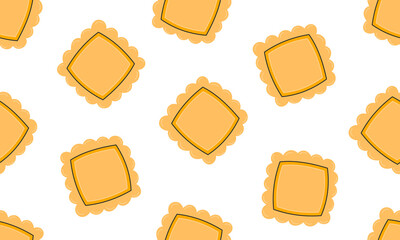 Seamless pattern with Italian pasta. Pasta ravioli. Italian food  background. Hand drawn flat vector illustration