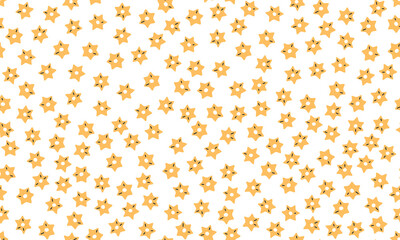 Seamless pattern with Italian pasta. Pasta stelline. Italian food  background. Hand drawn flat vector illustration