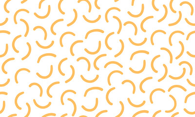 Seamless pattern with Italian pasta. Pasta fideo cut spaghetti. Italian food  background. Hand drawn flat vector illustration