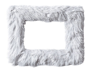 PNG Of A soft, fluffy, white square frame made of faux fur, perfect for adding a cozy touch to any space.
