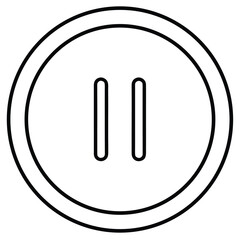 Vector art of a simple pause button vector graphic for user interface design on a white background
