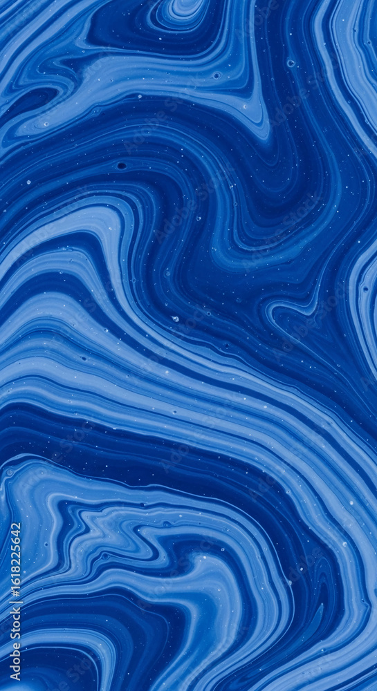 Poster abstract blue paint swirls create a dynamic, flowing texture with subtle light and dark variations, 