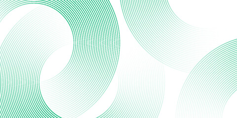 Green white abstract background overlap layer on bright space with circles effect decoration. Modern banner with lines style. Graphic design element stripes concept for flyer, card, or brochure cover