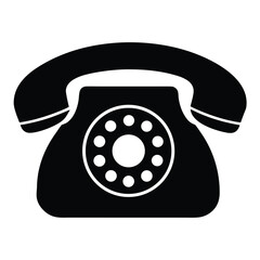 Vector art of an old fashioned rotary telephone with a classic design for communication needs
