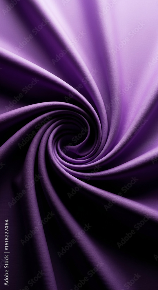 Poster swirling purple fabric texture, creating a luxurious and elegant appearance, showcasing smooth folds