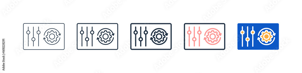 Poster control different style icons set vector illustration.