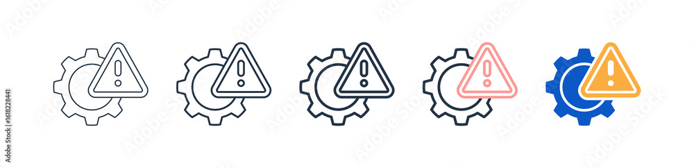 Poster problem different style icons set vector illustration.