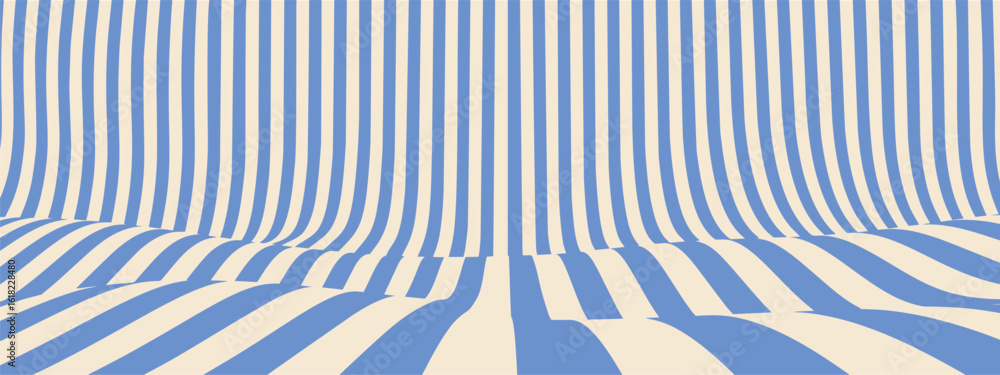 Poster groovy psychedelic wave pattern with abstract liquid lines and retro marble effects. y2k blue ripple