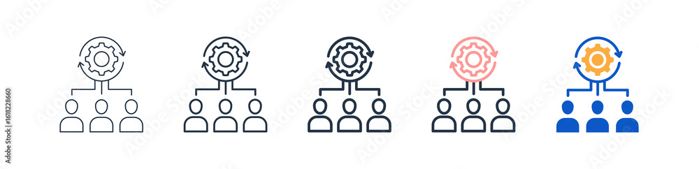 Poster structure different style icons set vector illustration.