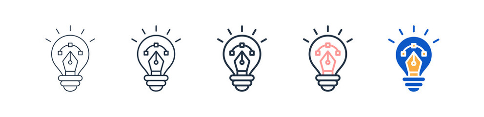 Creative different style icons set vector illustration. 