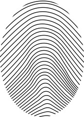 Black detailed fingerprint. Vector illustration