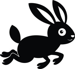 Easter bunny silhouette, rabbit vector art, bunny clip illustration, spring animal graphic, holiday icon design