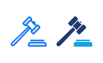 Gavel icon vector illustration. judge gavel sign and symbol. law icon. auction hammer