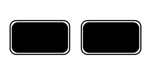Vector blank black and white square button or sign with empty space for your text or icon on web design