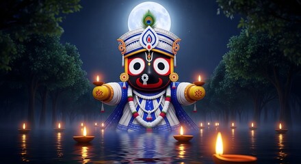 Explore jagannath deity art, hindu god illustration, religious festival celebration wallpaper image