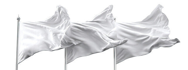 Three white flags billowing in the wind (1)