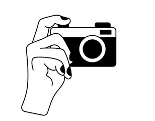 hand holding camera