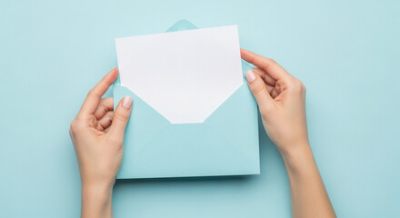 hand holding blank business card