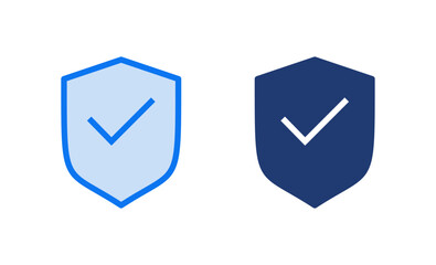 Shield check mark icon vector illustration. Protection approve sign. Insurance icon