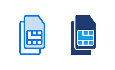 Sim card icon vector illustration. dual sim card sign and symbol