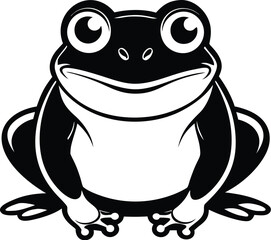 Frog silhouette, imple frog icon, flat amphibian vector, modern animal shape, clean outline design
