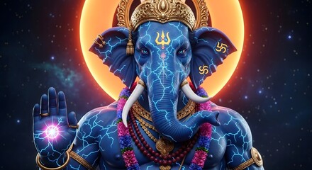 Ganesha hindu god elephant deity mythology indian culture spiritual art religion hinduism divine power