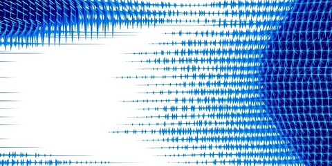 Abstract blue spiky horizontal stripes repeat seamlessly on white background, w, motif