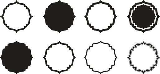 Vintage frames set isolated on white background. Decorative frame.