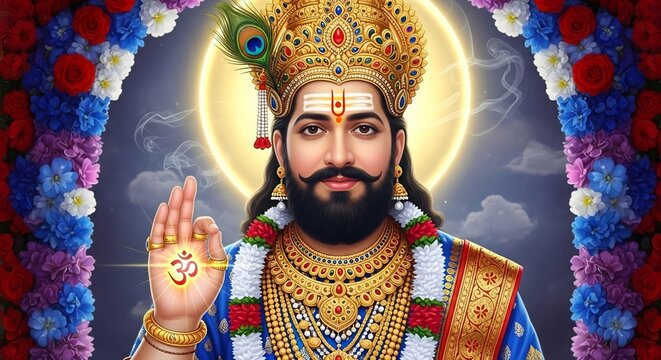 Lord ayyappan hindu god kerala pilgrimage sabarimala deity hinduism religion crown jewelry art