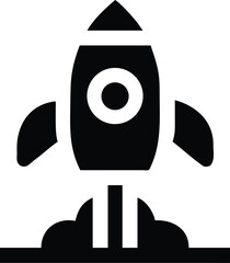 Vector art of a bold rocket icon soaring upwards, symbolizing innovation, technology, the spirit of space exploration