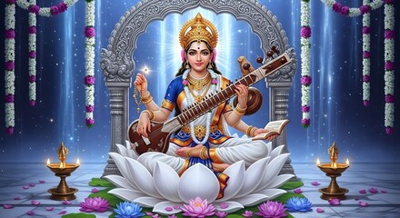 Explore goddess saraswati images hinduism divine art and spirituality for inspiration