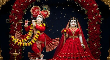 Obraz premium Explore krishna radha deities idols divine love hinduism spiritualism devotional images art
