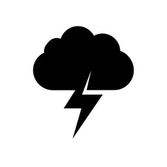 Cloud with Lightning Vector Flat and Clean Look