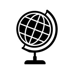 Globe on Stand Icon Vector Flat and Clean Look