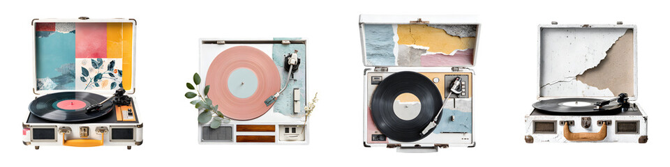 Vintage Record Player Collection - Retro Audio Style